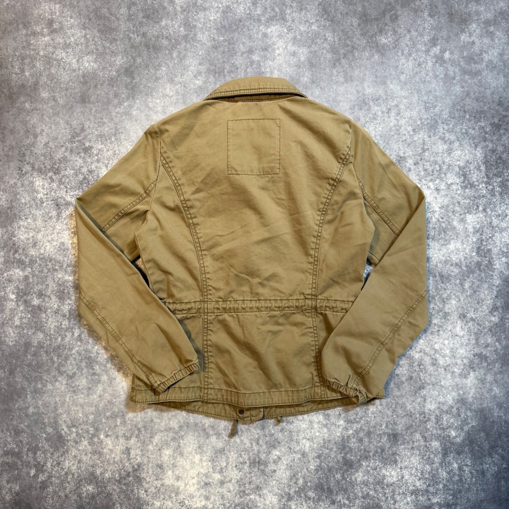 Y2K Hollister Military Utility Jacket Women Medium Olive Green Cotton Full Zip M - Picture 2 of 6